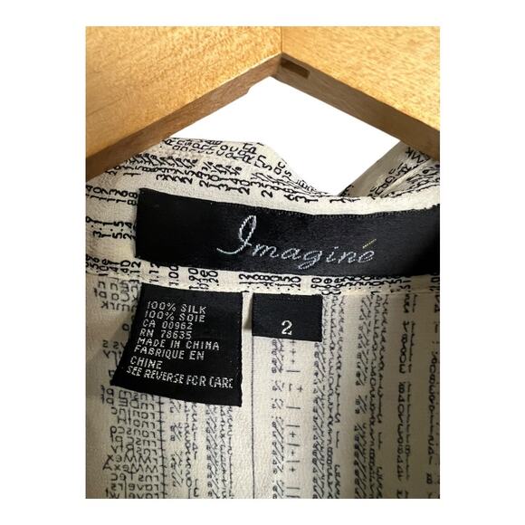 Vintage imagine Silk Button Down Womens Blouse Shirt Top 2 Career Preppy twee - Picture 2 of 8